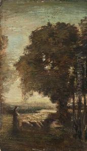 Paesaggio Con Gregge by Antonio Fontanesi