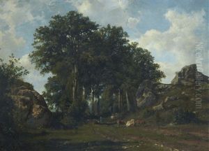 La Plaine Des Rocailles Pres Laroche (haute Savoie) by Antonio Fontanesi