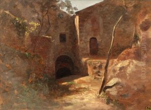Studie Eines Weilers In Ligurien by Antonio Fontanesi