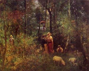 Escena Bucolica by Antonio Fontanesi