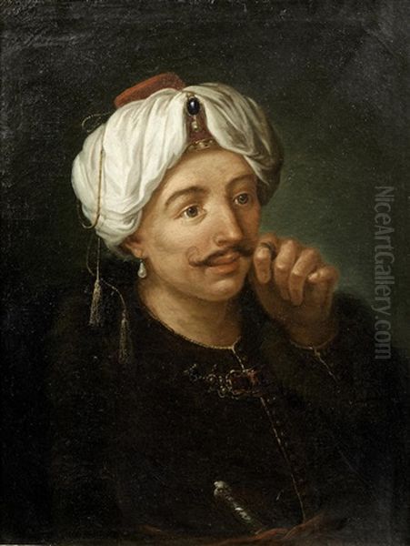 Portrait Of A Gentleman, Bust-length, In Turkish Costume - view 1