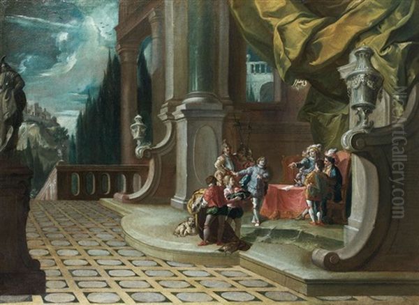 Passation De Pouvoir Dans Un Palais Avec Le Nom De Jesus En Haut A Droite - view 1