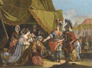La Famiglia Di Dario Davanti Ad Alessandro by Francesco Salvator Fontebasso