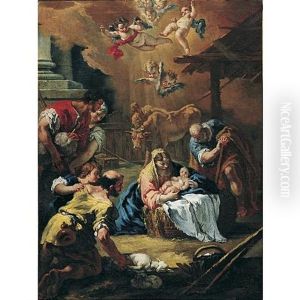 Adoration Of The Shepherds by Francesco Salvator Fontebasso