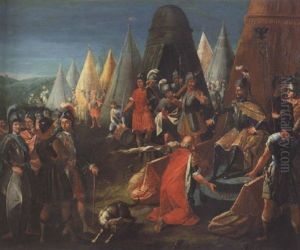 A King Presenting His Crown To A General
