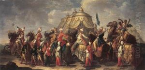 A Cavalcade Of Turks And Thier Moorish Followers Before An Encampment