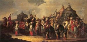 A Cavalcade Of Turks And Their Moorish Followers Before An Encampment A Cavalcade Of Turks And Their Moorish Followers Before An Encampment