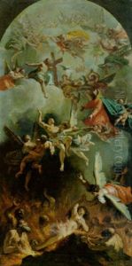 Die Madonna Als Furbitterin Fur Die Seelen Im Fegefeuer Vor Christus Und Gottvater
