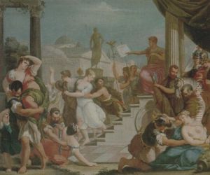 The Rape Of The Sabine Women by Francesco Salvator Fontebasso