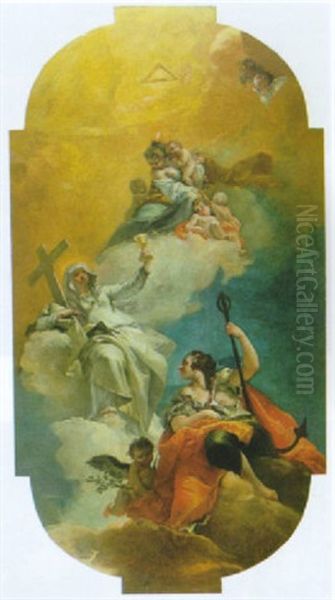 Le Tre Virtu Teologali: La Carita, La Fede E La Speranza Con Il Simbolo Della Santissima Trinita - view 1
