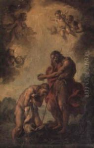 The Baptism Of Christ by Francesco Salvator Fontebasso