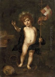 Segnendes Christus-kind Mit Auferstehungsfahne Als Triumphator Uber Den Tod by Anastasio Fontebuoni