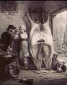 Figures In An Interior With A Slaughtered Swine
