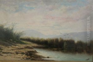 Paysage A L'etang by Horace-Antoine Fonville