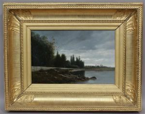 La Promenade Au Bord De La Riviere by Horace-Antoine Fonville