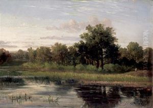 Personnage Au Bord D'un Etang by Horace-Antoine Fonville