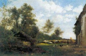 La Basse-cour De La Ferme by Horace-Antoine Fonville