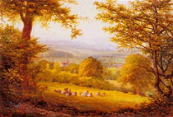 Landscape With Grazing Sheep - view 1