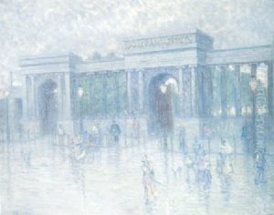 Street Scene At Dusk by Fredrick Francis Foottet