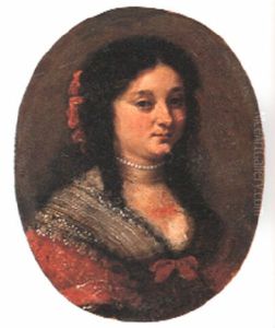 Portrait Of A Lady, Bust Length, Wearing Red Dress