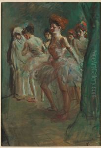 Danseuses Dans Les Coulisses by Jean-Louis Forain