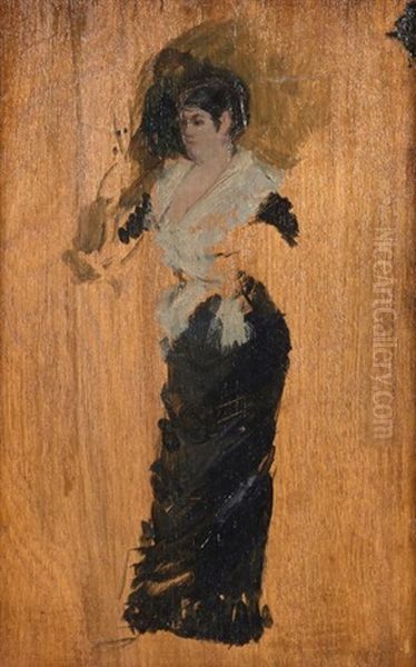 Femme A La Robe Noire - view 1