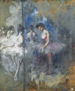 Danseuses, Dans Les Coulisses by Jean-Louis Forain