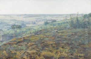 Ebene Provence-landschaft Unter Sonnigem Himmel. by Henry Louis Aubry