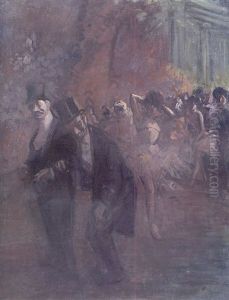 Personnages Et Danseuses Dans Les Coulisses by Jean-Louis Forain