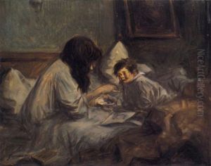 Le Lever, Madame Forain Et Son Fils Jean-loup by Jean-Louis Forain