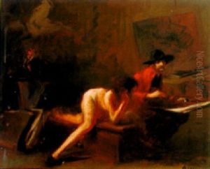 The Artist And His Model by Jean-Louis Forain