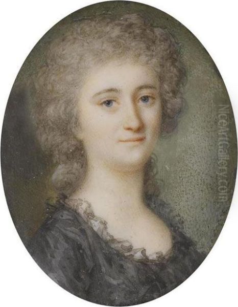 Oval Half-length Portrait Of A Young Lady. - view 1