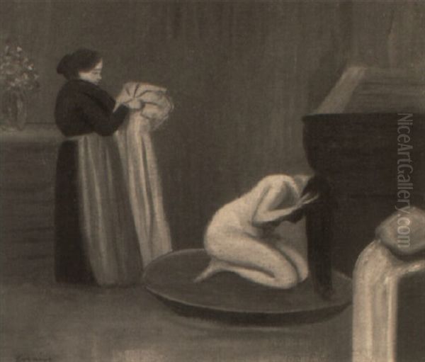 Femme Au Tub Et Sa Servante - view 1