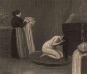 Femme Au Tub Et Sa Servante