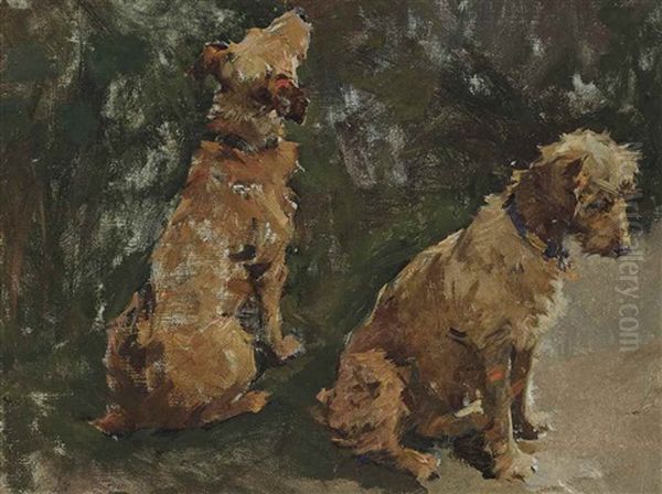 Two Terriers: Study For 'the Half Holiday' - view 1