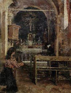 Church Interior, Brittany by Elizabeth Stanhope Forbes