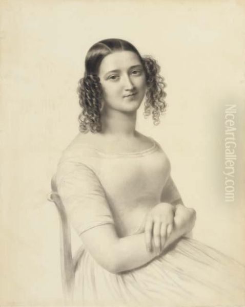 Portrait De Mademoiselle Rosalie A Mi-corps Assise, Les Mains Croisees - view 1