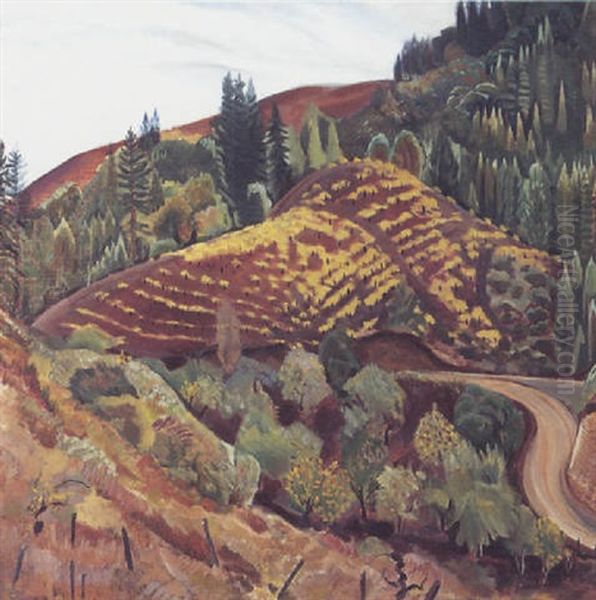 Landscape (hill, Road And Tree) - view 1