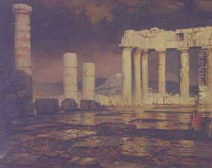 Figure Sitting Among Classical Ruins Figure Sitting Among Classical Ruins