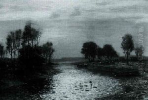 Cattle Drinking At The River