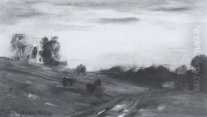 Hillside With Grazing Cattle