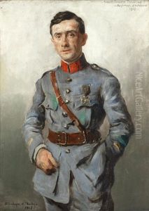 Portrait Of Lieutenant Joseph Tronche by Stanhope Alexander Forbes