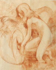 Jeune Fille Au Cygne by Jean-Francis Auburtin