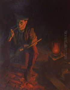 Portrait Of A Seated Worker In An Interior Portrait Of A Seated Worker In An Interior