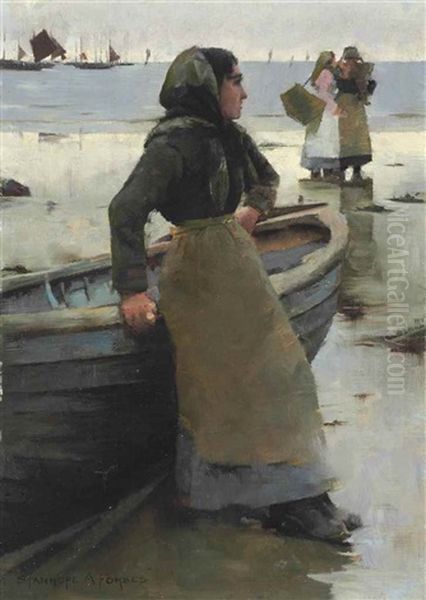 Study For The Fish Seller On A Cornish Beach - view 1