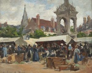 Breton Market, June by Stanhope Alexander Forbes