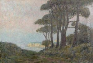 Foret De Pins Devant Les Falaises De Dieppe by Jean-Francis Auburtin