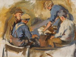 Fishermen Repairing Nets by Stanhope Alexander Forbes