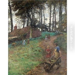 A Country Lane (woodgatherers) by Stanhope Alexander Forbes