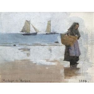 Study For A Fish Sale On A Cornish Beach